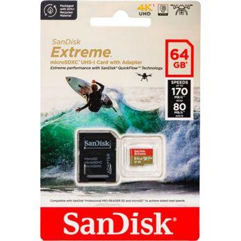 Foto: SanDisk microSDXC           64GB Extreme A2 C10 V30 UHS-I U3