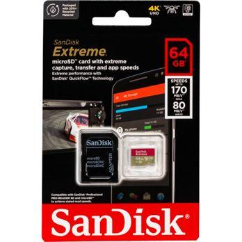 Foto: SanDisk microSDXC           64GB Extreme A2 C10 V30 UHS-I U3