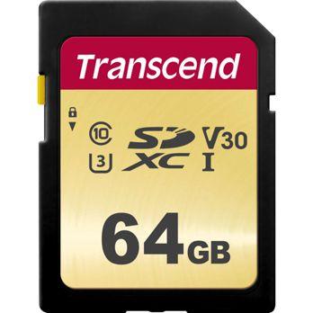Foto: Transcend SDXC 500S         64GB Class 10 UHS-I U3 V30