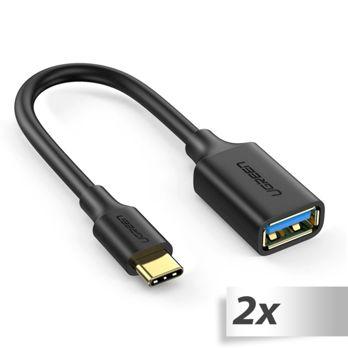 Foto: 2x1 UGREEN Type-C USB 3.0 Konverter Adapter schwarz 150mm
