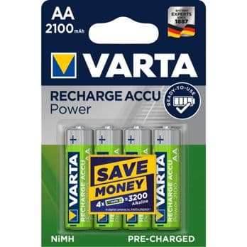 Foto: 100x4 Varta Rechargeable Accu NiMh 2100 mAh Mignon VPE Masterk