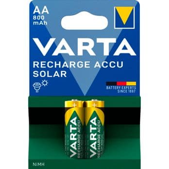 Foto: 1x2 Varta Solar Accu AA NiMH 800 mAh Mignon