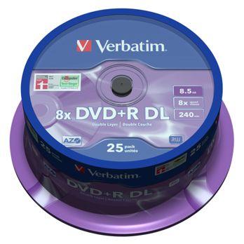 Foto: 1x25 Verbatim DVD+R Double Layer 8x Speed, 8,5GB matt silver