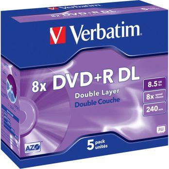 Foto: 1x5 Verbatim DVD+R Double Layer 8x Speed, Jewel Case 8,5GB