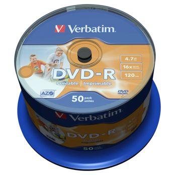 Foto: 1x50 Verbatim DVD-R 4,7GB 16x Speed, photo printable