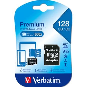 Foto: Verbatim microSDXC         128GB Class 10 UHS-I incl Adapt. 44085