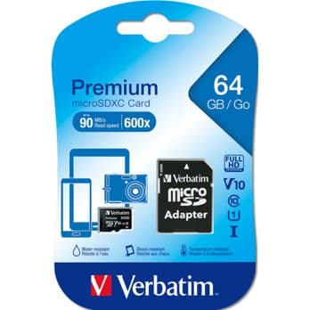 Foto: Verbatim microSDXC          64GB Class 10 UHS-I incl Adapt. 44084