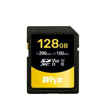 Foto: Wise SDXC UHS-II V60       128GB R:290MBs / W:100MBs   WI-SD-S128